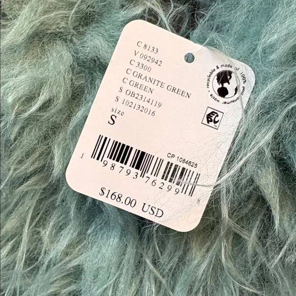 Free People Moonlight Faux Fur Jacket in Granite Green - Picture 9 of 15